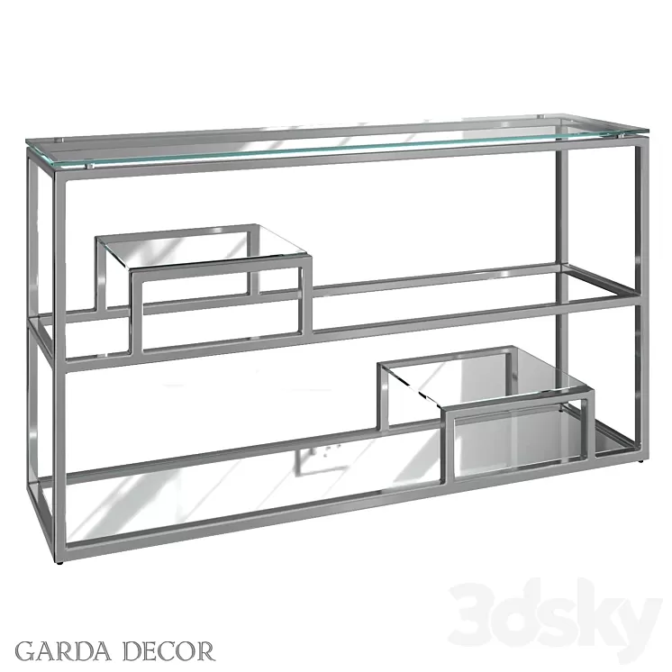Console Clear Glass / CHROME GY-CST8005 Garda Decor 3D Model