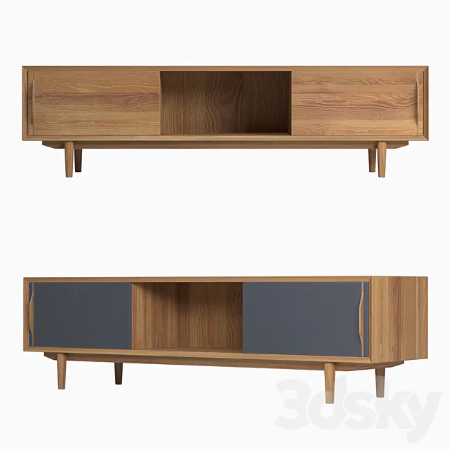 Console for TV Bruni _ Bruni Black. 160 * 44 * 40 cm 3DModel