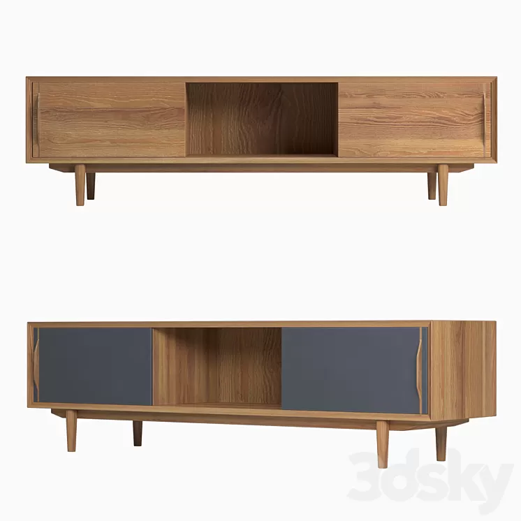 Console for TV Bruni / Bruni Black 160 * 44 * 40 cm 3D Model