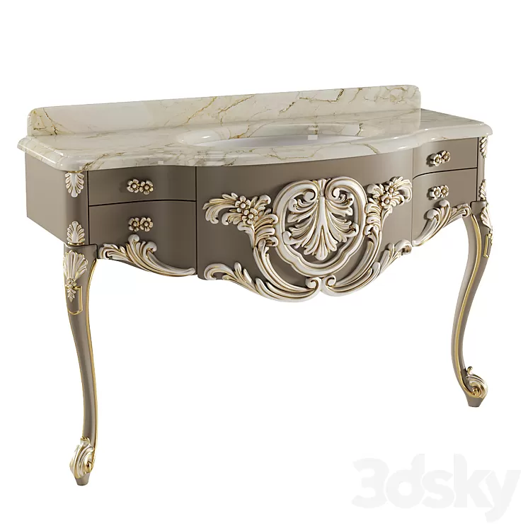 Console Lineatre Barocco 3D Model