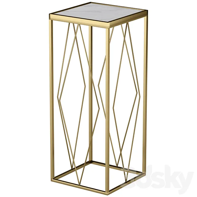 Console made of metal and marble 3D Model