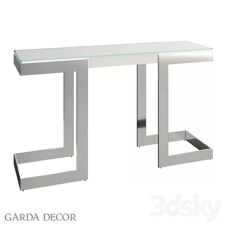 Console Marbella White White / CHROME 58DB-CST18166WH Garda Decor 3D Model