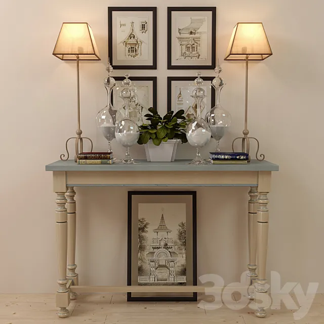 Console Veranda with décor 3DModel