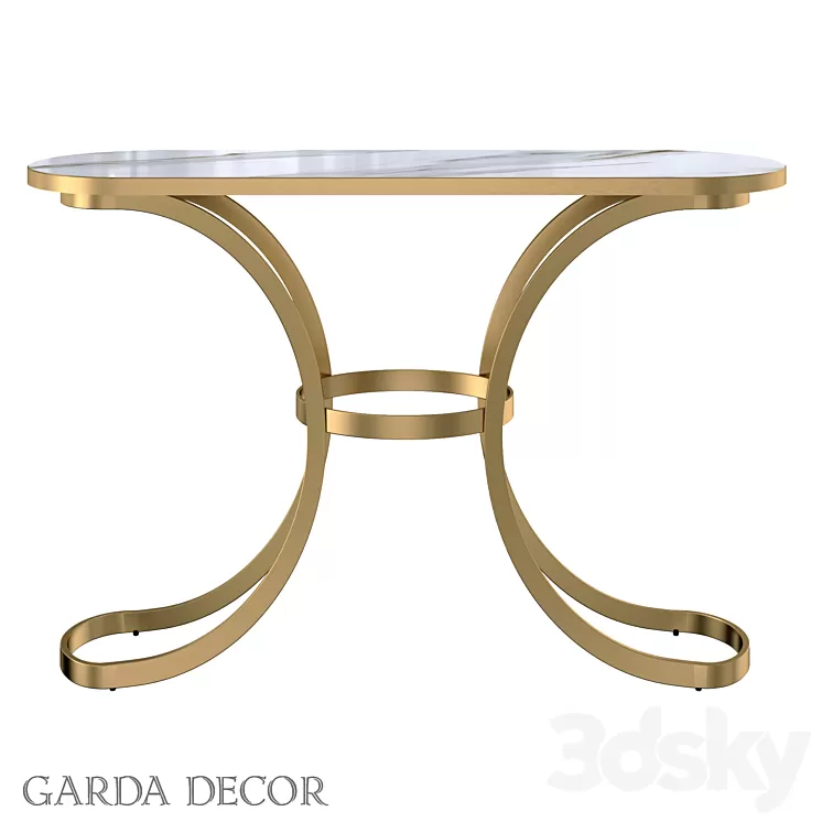 CONSOLE WITH MARBLE GLASS WORKTOP 19-OA-6431 Garda Decor 3D Model