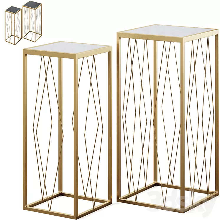 Console with marble top by GLASAR 3D Model Free