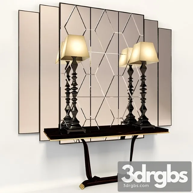 Console With Mirror And Lamps Transition By Tsasaly 3D Model Download