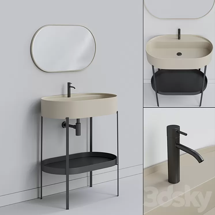 CONSOLLE Oval washbasin 3D Model