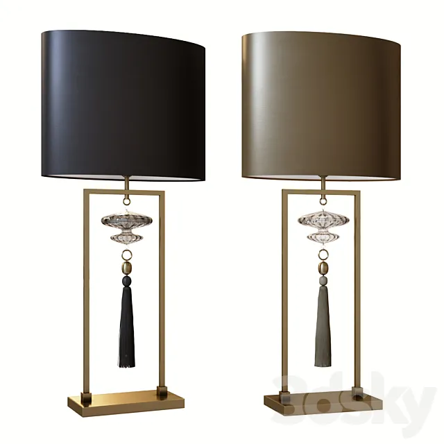 Constance nickel and black table lamp 3D Model