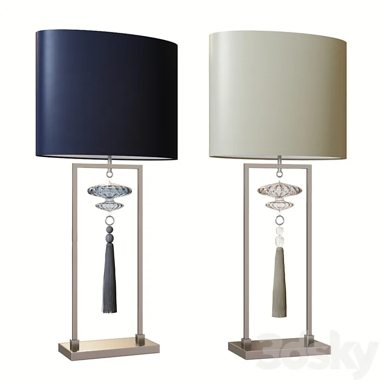 Constance nickel and indigo table lamp 3D Model Free