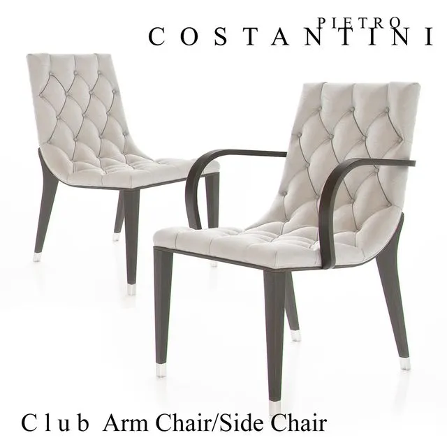 Constantini Pietro Club Armchair and Sidechair 3D Model