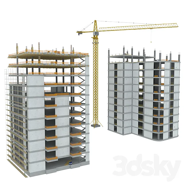 Construction Buildings – Crane 3D Model