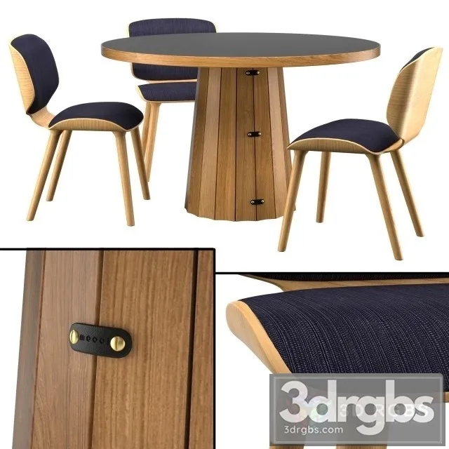 Container Table Bodhi With Linoak Top 3D Model Download