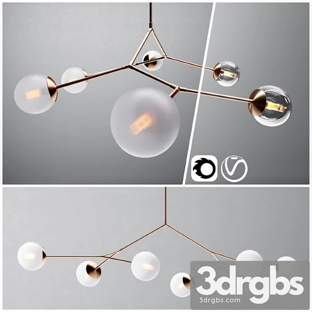 Contemporary Branching Bubble 6 Chandelier Dendroid 4 Cor V Ray 1 3D Model Free