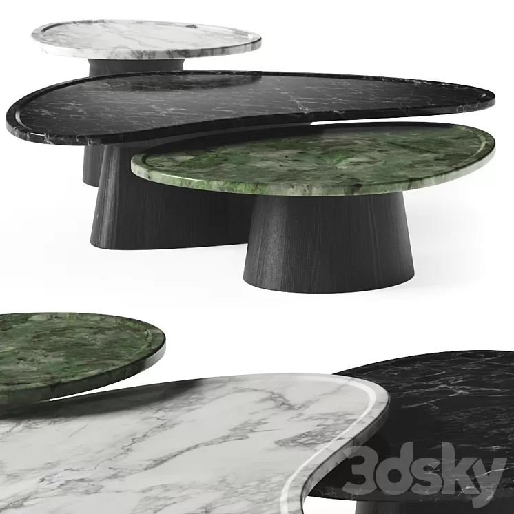 Contemporary Bunching Coffee Tables 3D Model