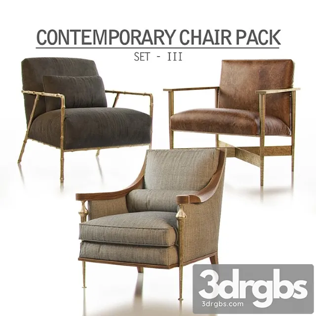 Contemporary chair pack - set iii 3D Model Free