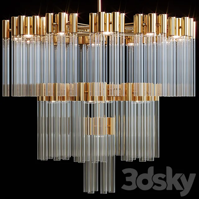 Contemporary chandelier crystal 3D Model