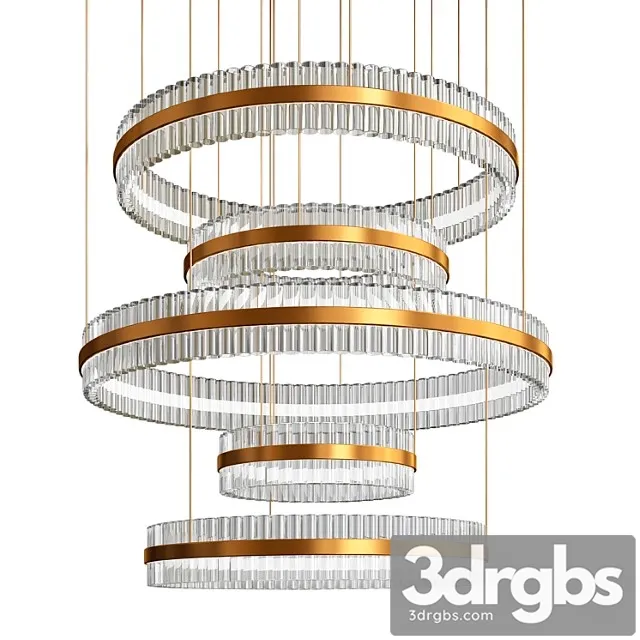 Contemporary chandelier crystal brass 3D Model Free
