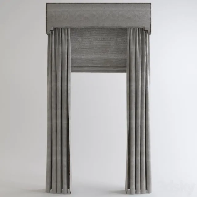 Contemporary curtains 3D Model