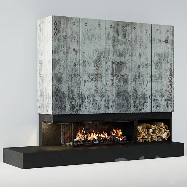 Contemporary fireplace 21 3D Model