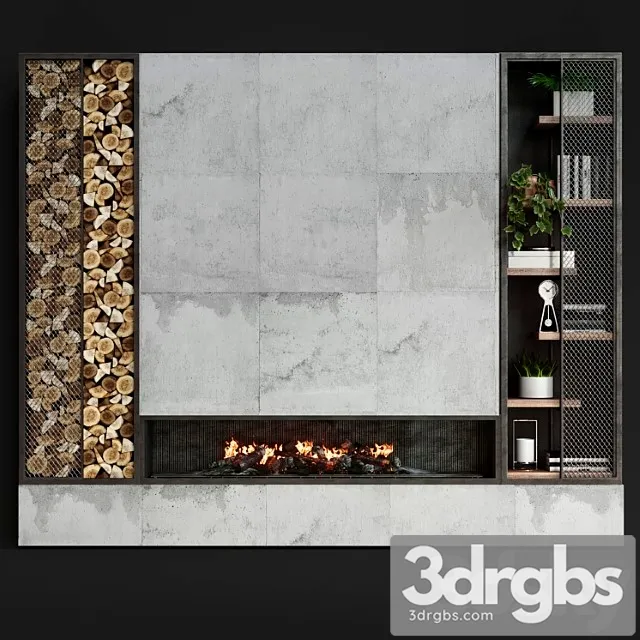 Contemporary fireplace 31 2 3D Model Free