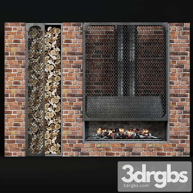 Contemporary fireplace 36 3D Model Free