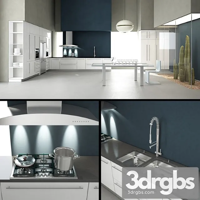 Contemporary Kitchen 3 3D Model Free