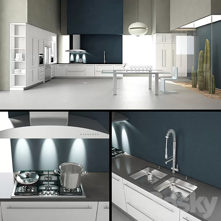 Contemporary kitchen 3D Model