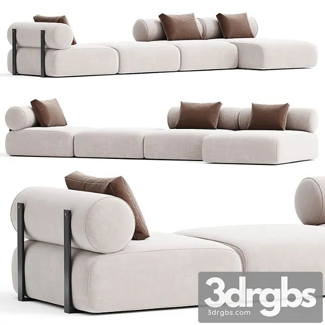 Contemporary Modular System Black Steel 3D Model Free