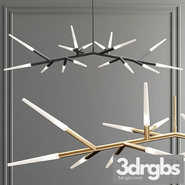 Contemporary multi tube led chandelier 3D Model Free