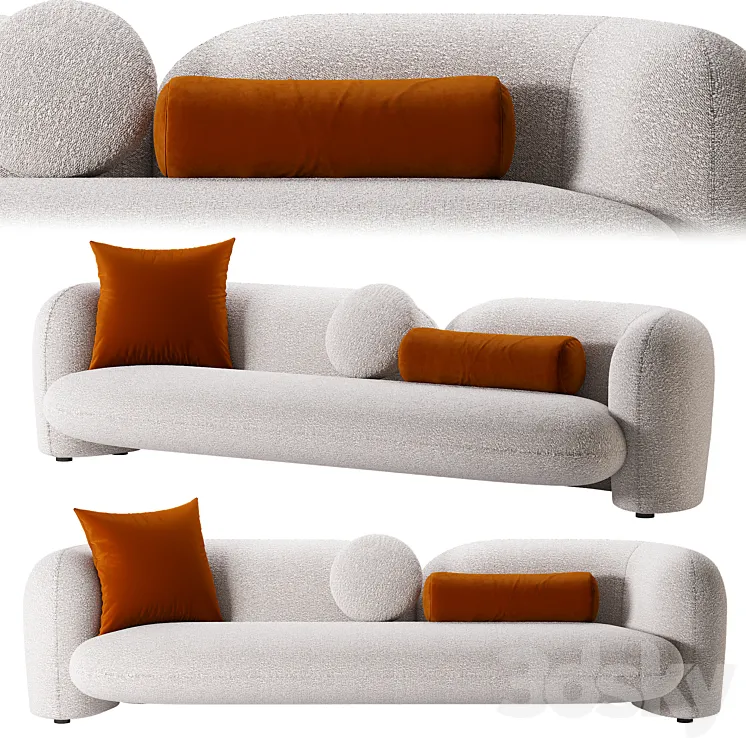 Contemporary Three Seater Sofa by Hessentia 3D Model Free