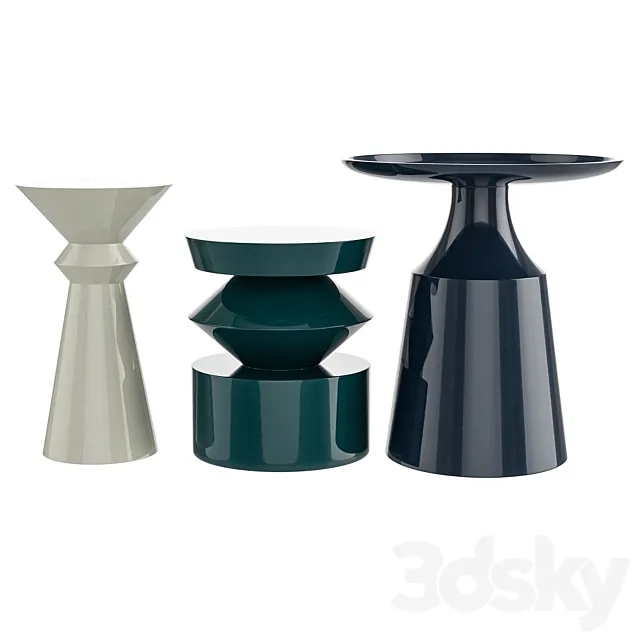 Contemporary Trio Side Table 3DModel