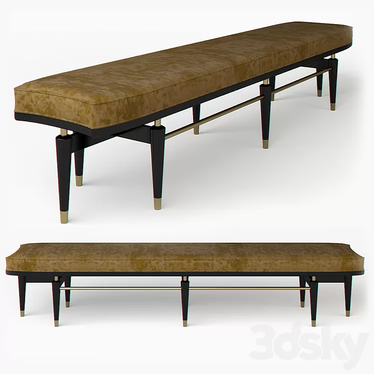 Contemporary upholstered bench 3D Model