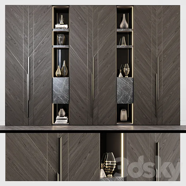 Contemporary wardrobes 07 3D Model