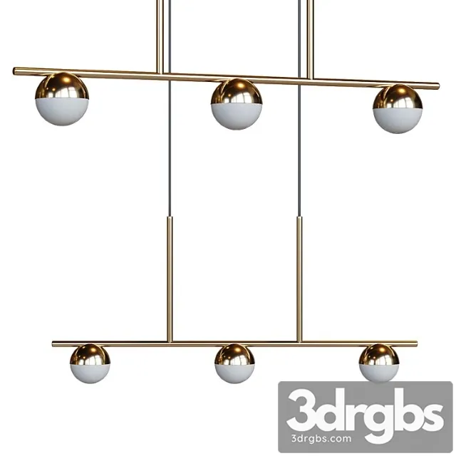 Contina 3 light island pendant light - brass