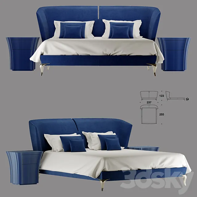 CONTOUR bed blue 3DModel