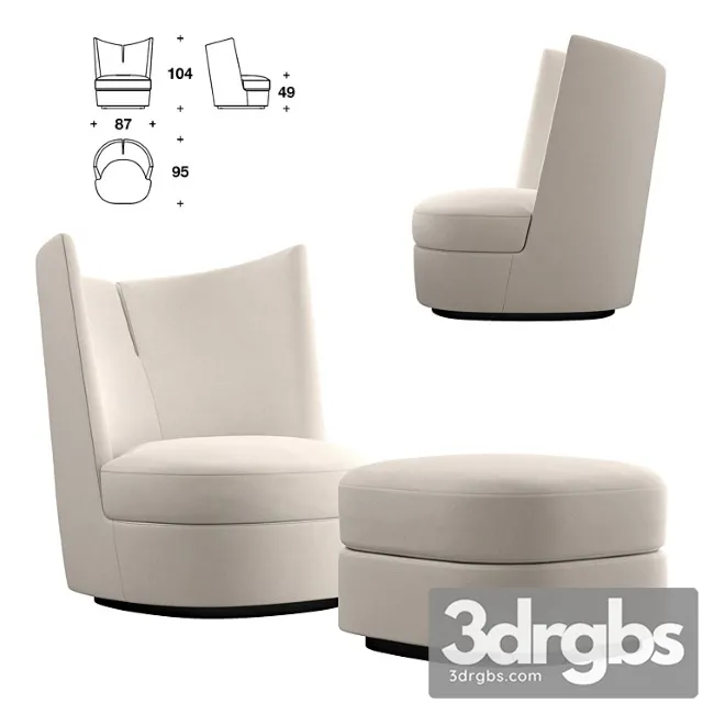 Contour club armchair 3D Model Free
