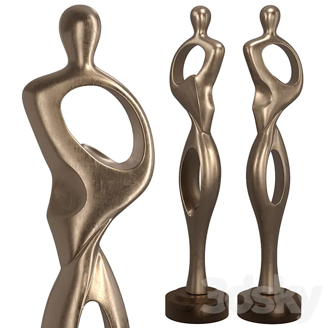 Contour Modern Figure Floor Sculpture 3D Model
