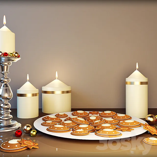 Cookies. Candles 3DModel