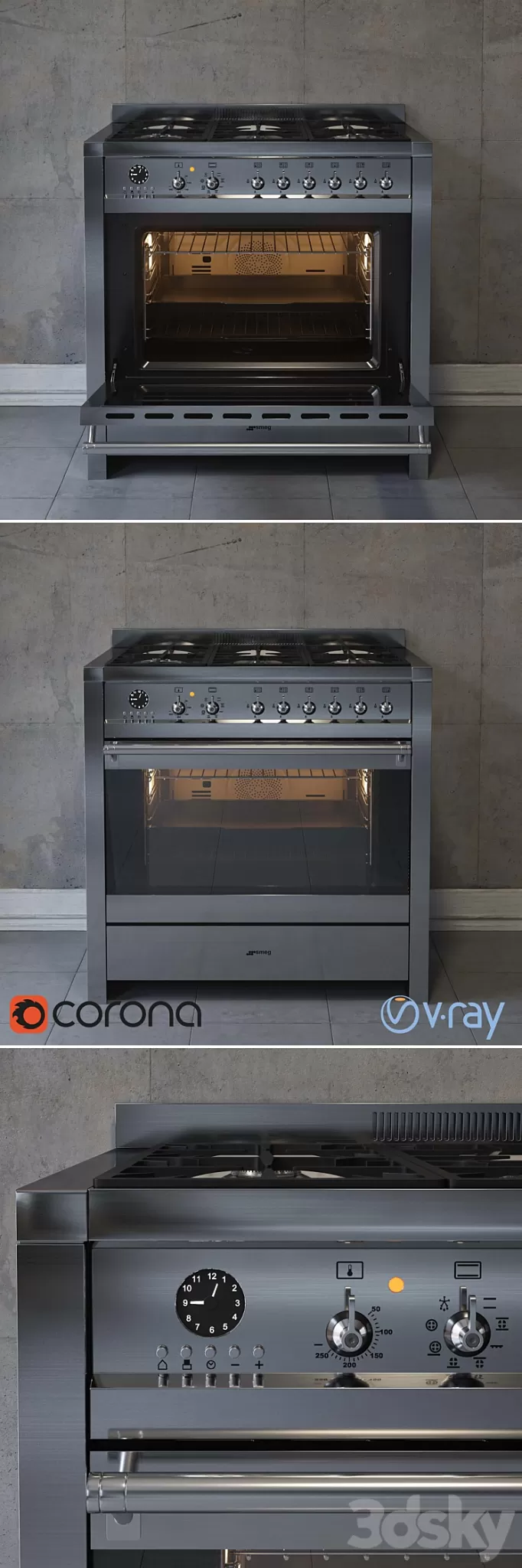 Cooking centers Smeg CS19A-7 3D Model