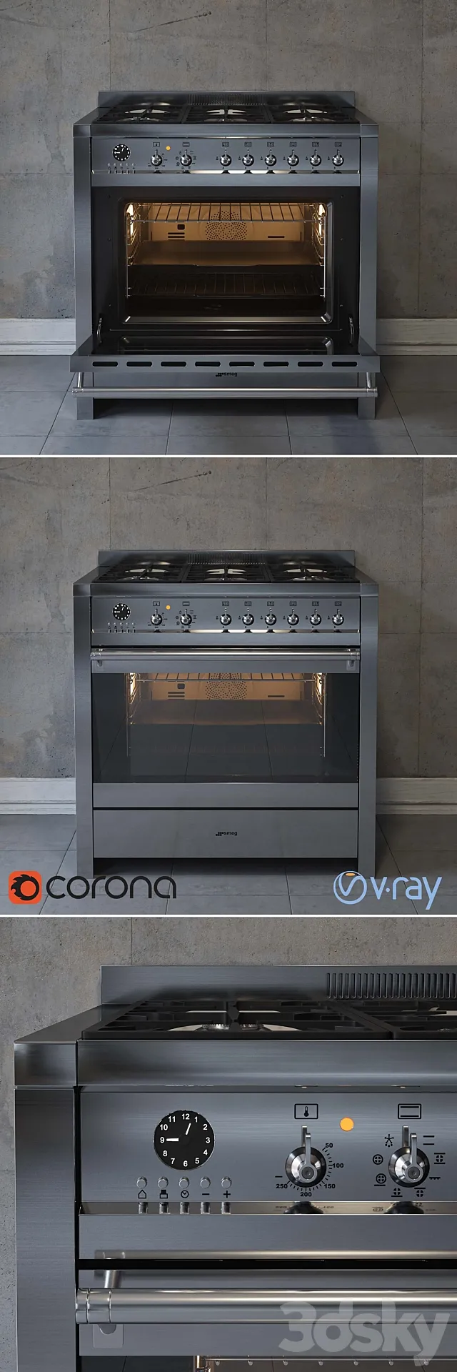 Cooking centers Smeg. CS19A-7 3DModel