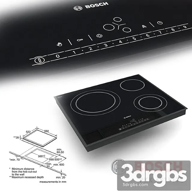 Cooktop bosch pkk 651f17e 2 3D Model Free