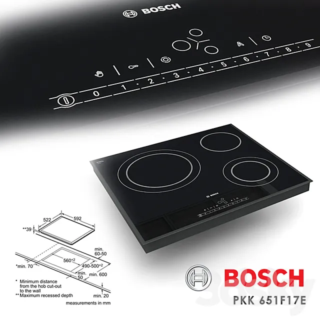 Cooktop Bosch PKK 651F17E 3D Model
