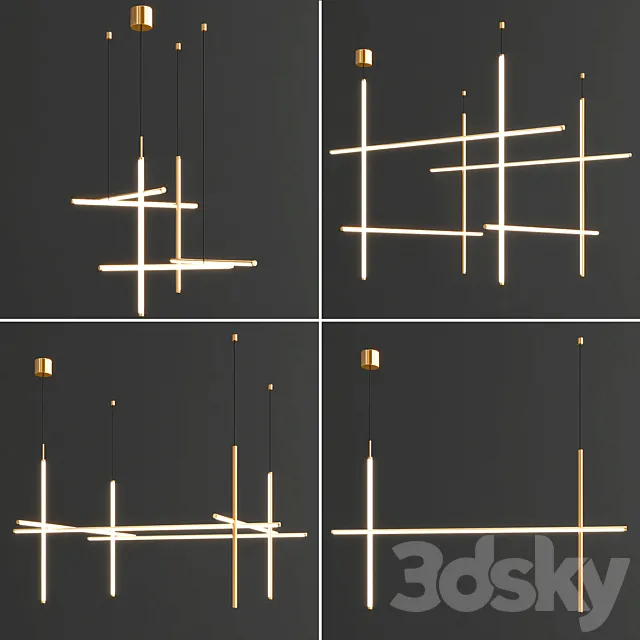Coordinates LED Chandelier collection 3DModel