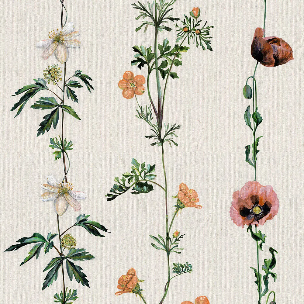 Coordonné - Wallpaper Climbing Flowers 3D Model