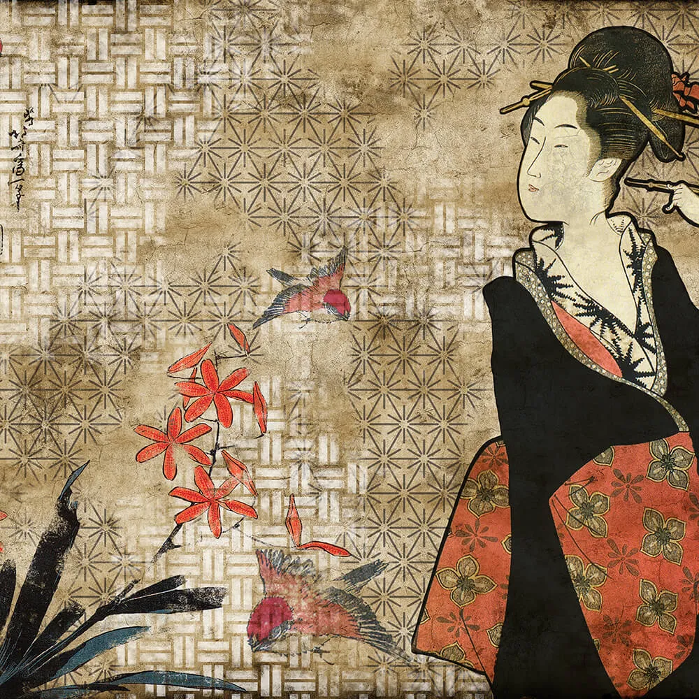 Coordonné - Wallpaper Geisha Graffiti 3D Model