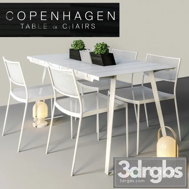 Copenhagen Table and Chair 3D Model Free