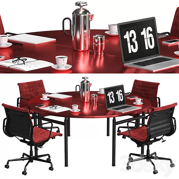 copper conference table 3D Model
