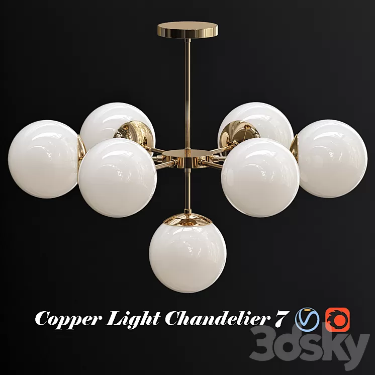 Copper light chandelier 7