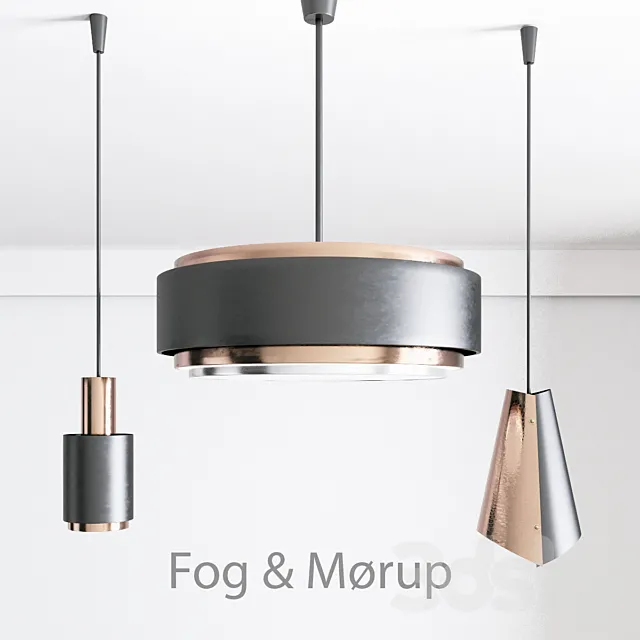 Copper pendants set 3D Model