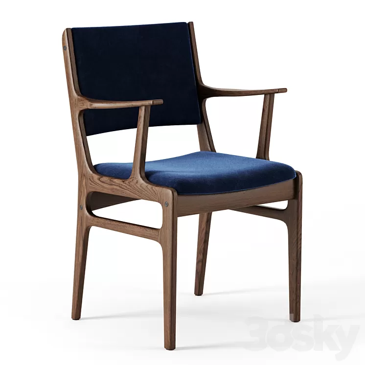 Coppice Upholstered Dining Armchair by Westelm 3D Model